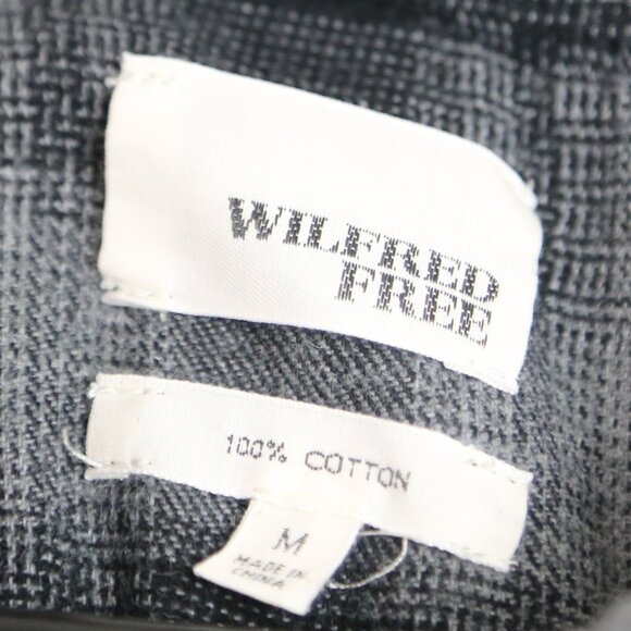 Aritzia Wilfred‎ Free Black Grey Long Sleeve Cotton Shirtdress Size Medium - Picture 3 of 8